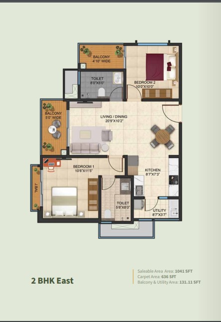 Floor plan 2bhk