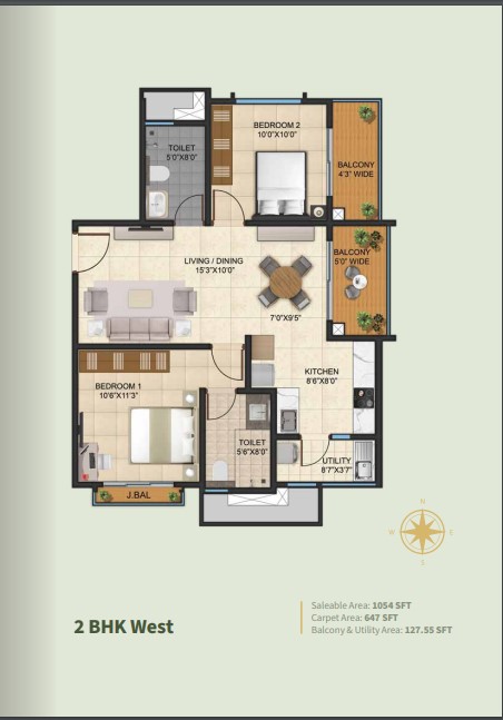 Floor plan 2bhk