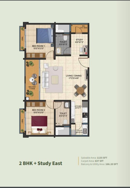 Floor plan 2bhk