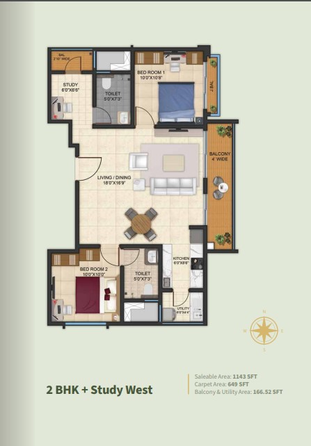 Floor plan 2bhk